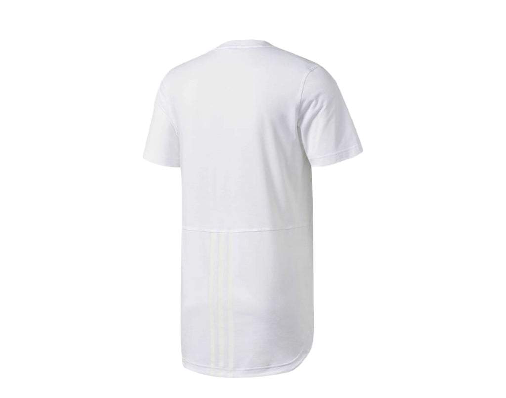 adidas Essentials Droptail 3-Stripes T-Shirt in White | Men - S