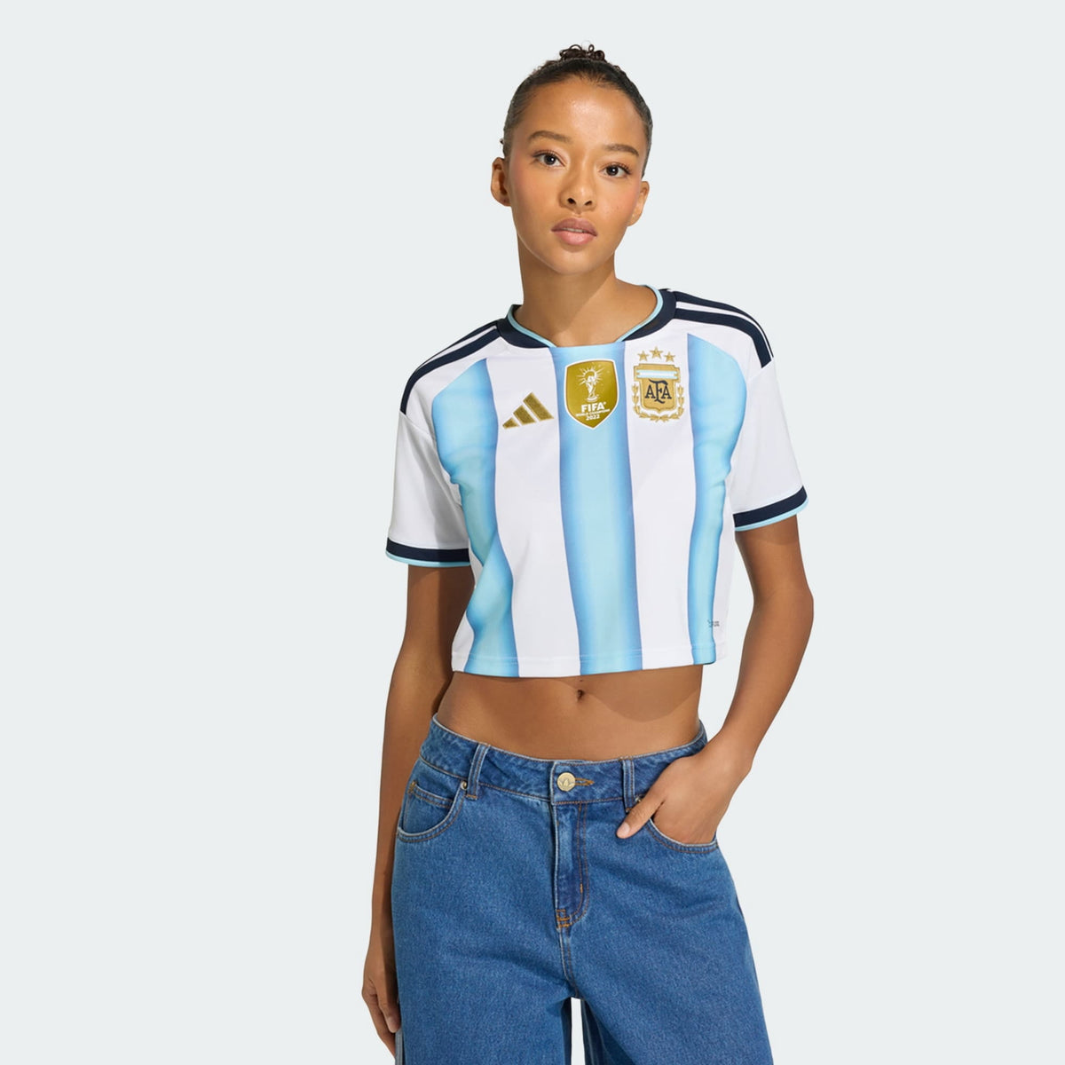 adidas Women's Soccer Jersey Argentina 26 Home Cropped Replica Medium