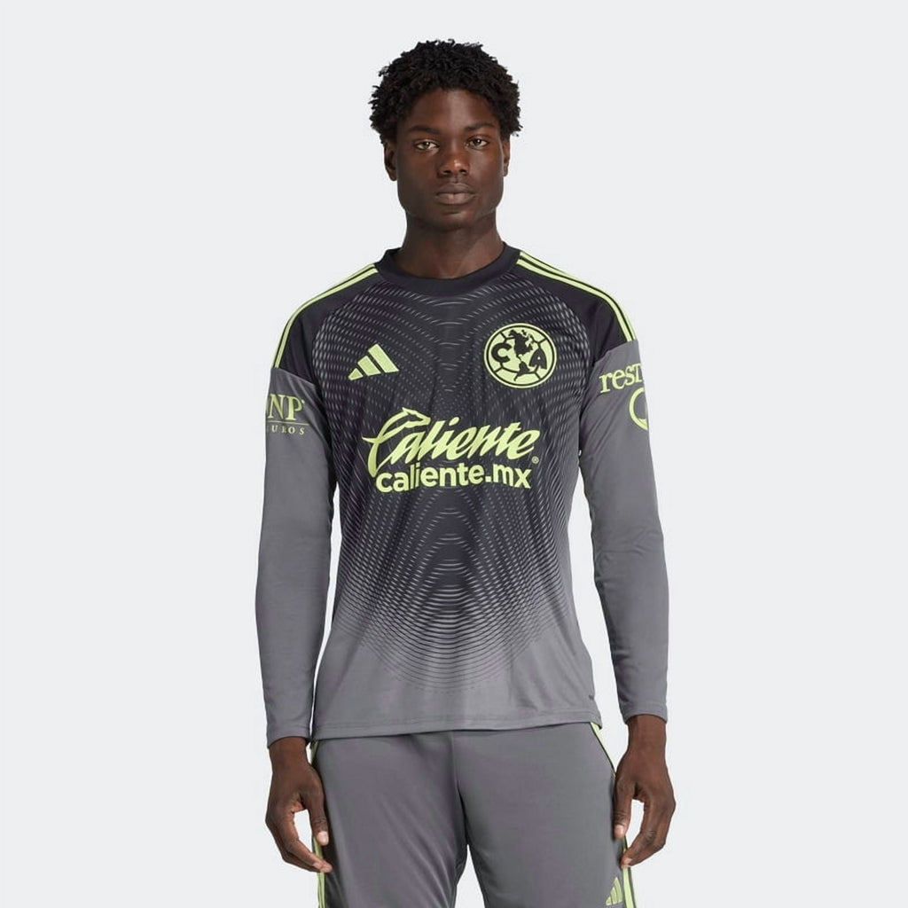 adidas Club America Men's L/S Goalkeeper Jersey 25/26 (US, Alpha, Medium, Regular, Regular, Gray)
