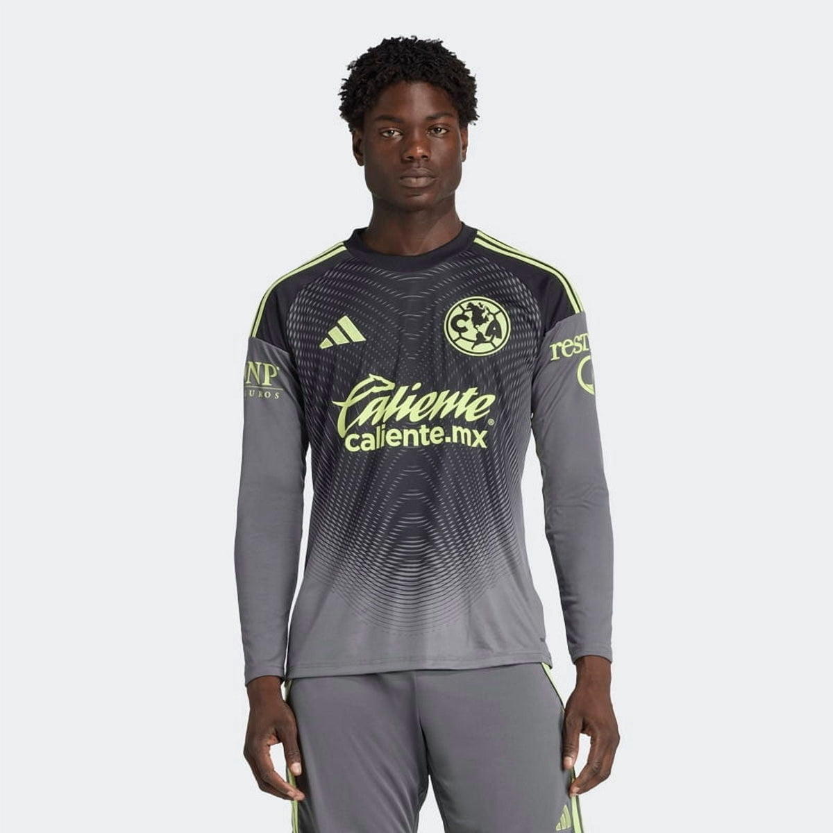 adidas Club America Men's L/S Goalkeeper Jersey 25/26 (US, Alpha, Medium, Regular, Regular, Gray)