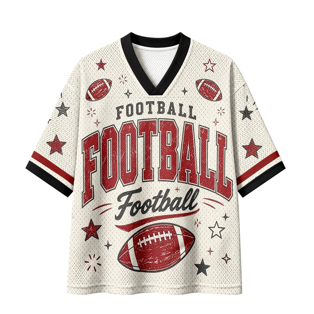 Football Shirts for Women Short Sleeve V Neck Vintage Game Day Graphic Sports Mesh Jersey Purple M