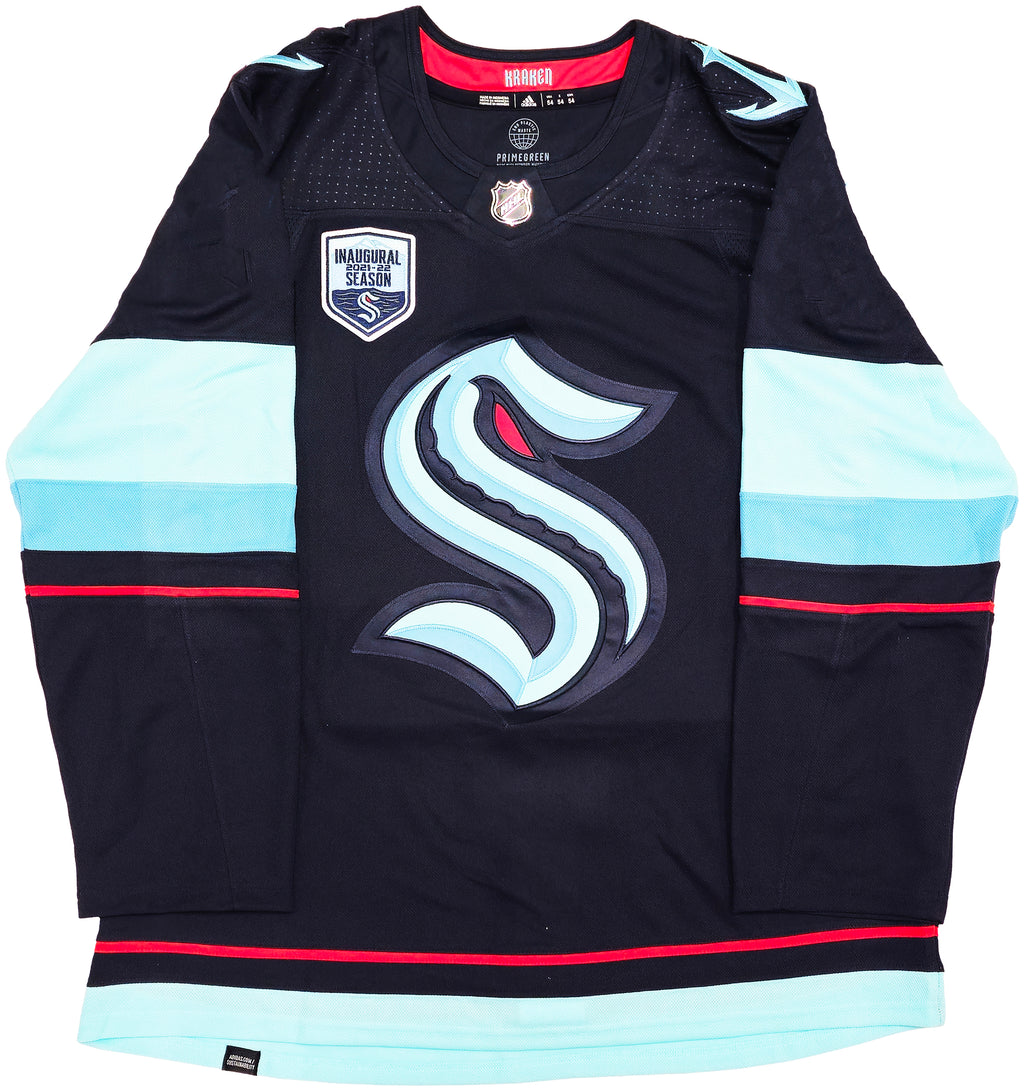 Seattle Kraken Riley Sheahan Autographed Blue Adidas Authentic Jersey Size 54 With Inaugural Season Patch Fanatics Holo 235589