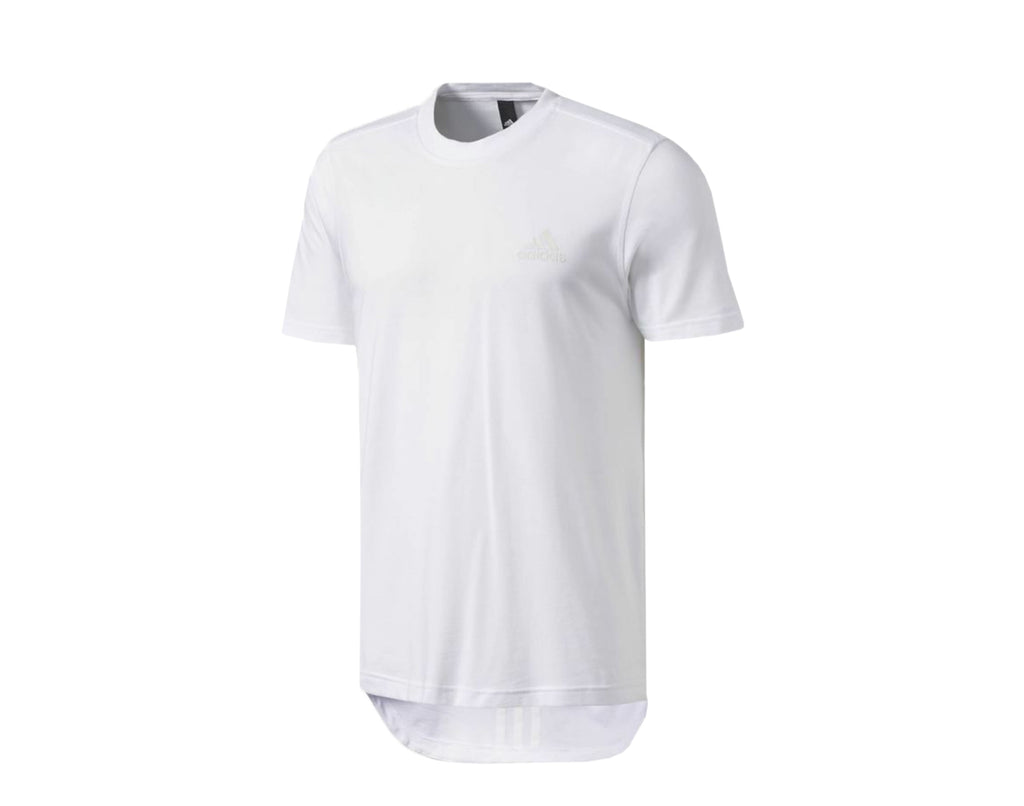 adidas Essentials Droptail 3-Stripes T-Shirt in White | Men - S