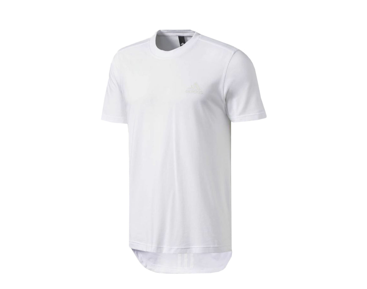 adidas Essentials Droptail 3-Stripes T-Shirt in White | Men - S
