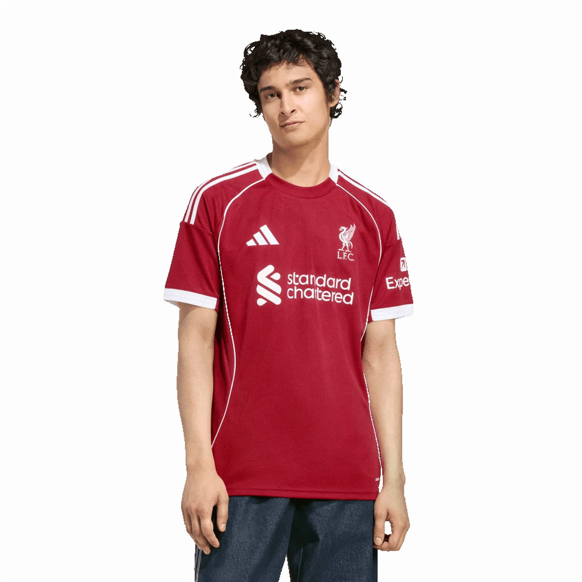 adidas Liverpool FC 25/26 Men's Home Jersey (US, Alpha, Small, Regular, Regular, Strawberry Red)