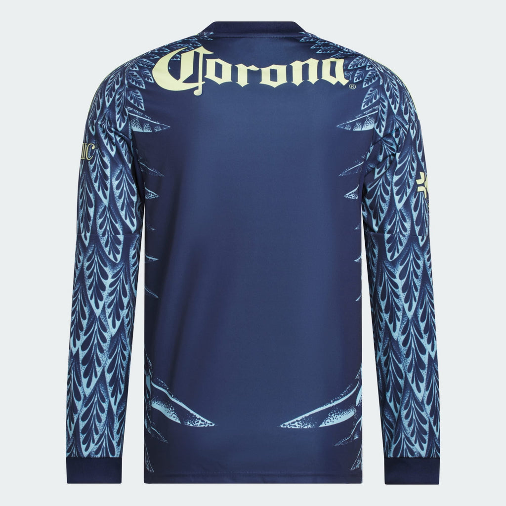 adidas Club America Away Men's L/S Soccer Jersey 25/26 (US, Alpha, Large, Regular, Regular, Blue)