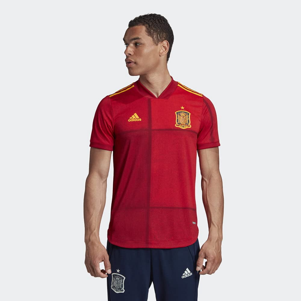 adidas 2020-21 Spain Authentic Home Jersey - Red-Yellow S