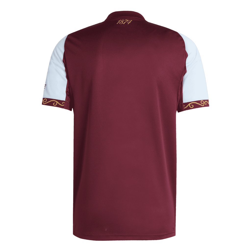 adidas Aston Villa FC 25/26 Men's Home Jersey (US, Alpha, X-Large, Regular, Regular, Maroon/Glow Blue)
