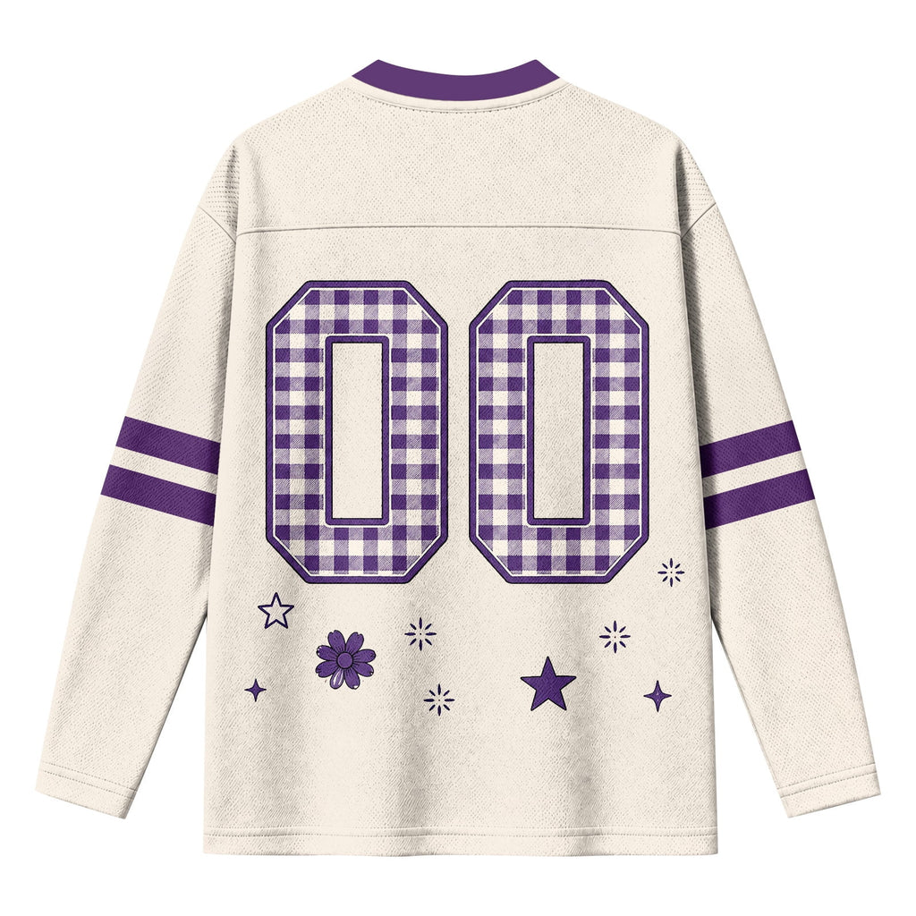 Football Shirts for Women Long Sleeve V Neck Vintage Game Day Graphic Sports Mesh Jersey Beige XL