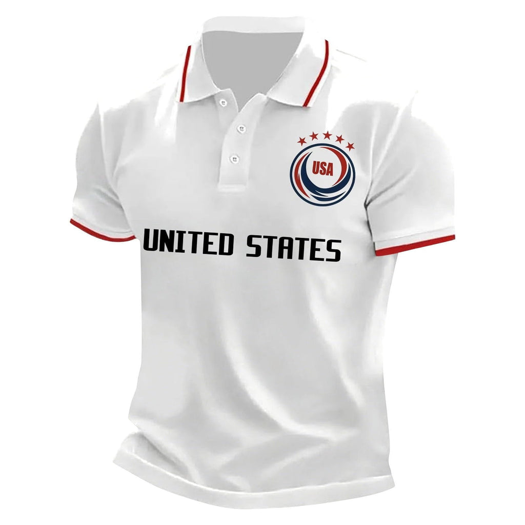 2026 Usa Soccer Mens Polo Shirts Short Sleeve Casual Collared Pullover Summer Tops Soccer Shirt for Men Indoor Outdoor Activities Daily Wear