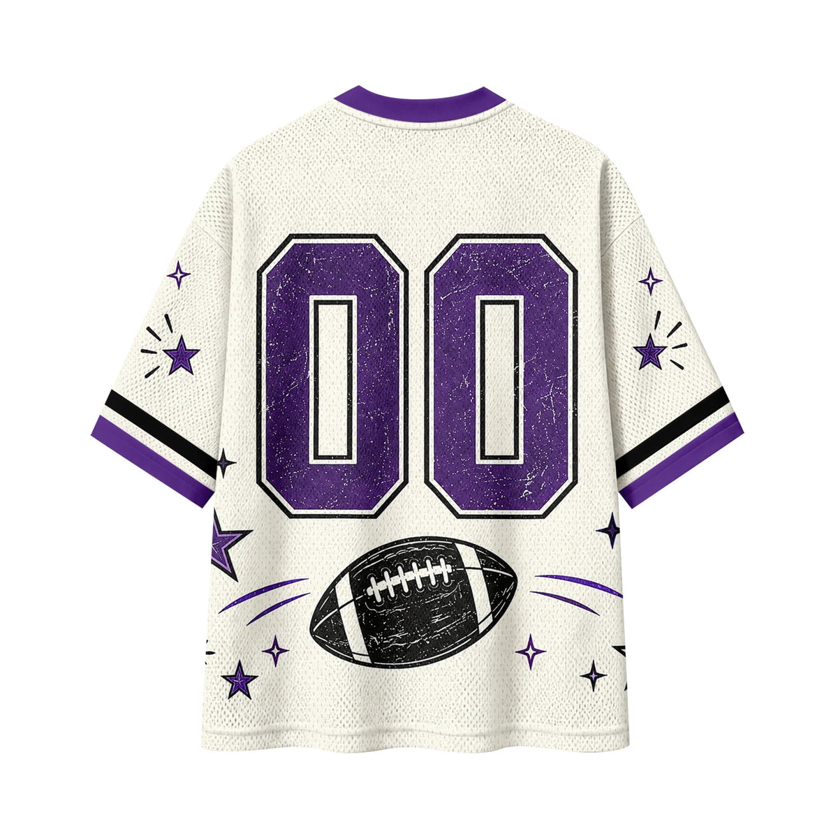 Football Shirts for Women Short Sleeve V Neck Vintage Game Day Graphic Sports Mesh Jersey Purple M