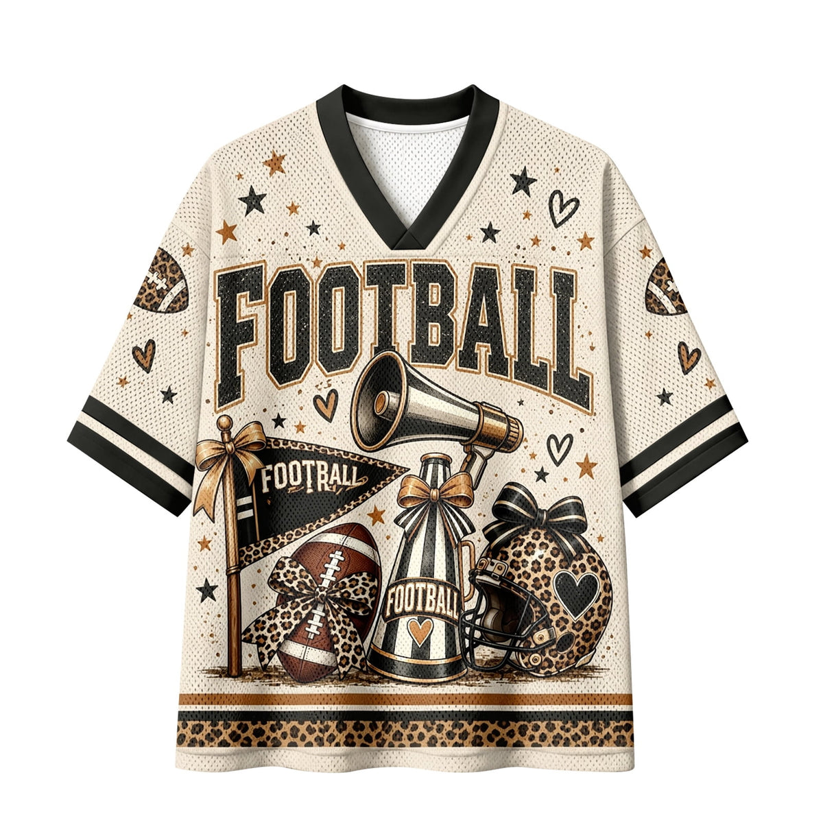 BFRGSIJ Football Mesh Jersey for Women Casual Short Sleeve V Neck Game Day Sports Fan Tee Shirt XL