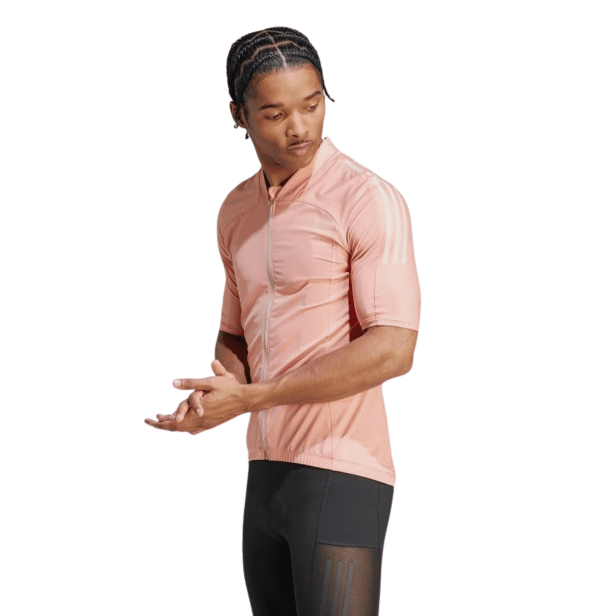Adidas The Cycling Jersey, Fitted Short Sleeve Zip-Up, Wonder Clay, Size M