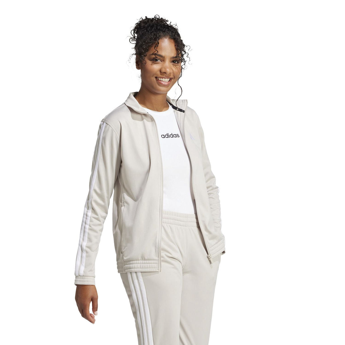 Women's adidas Tricot 3-Stripes Sportswear Track Top Color: Black White Size: SMALL