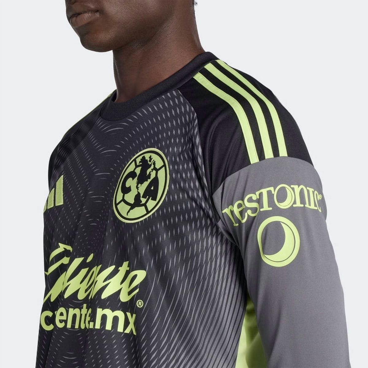 adidas Club America Men's L/S Goalkeeper Jersey 25/26 (US, Alpha, Medium, Regular, Regular, Gray)