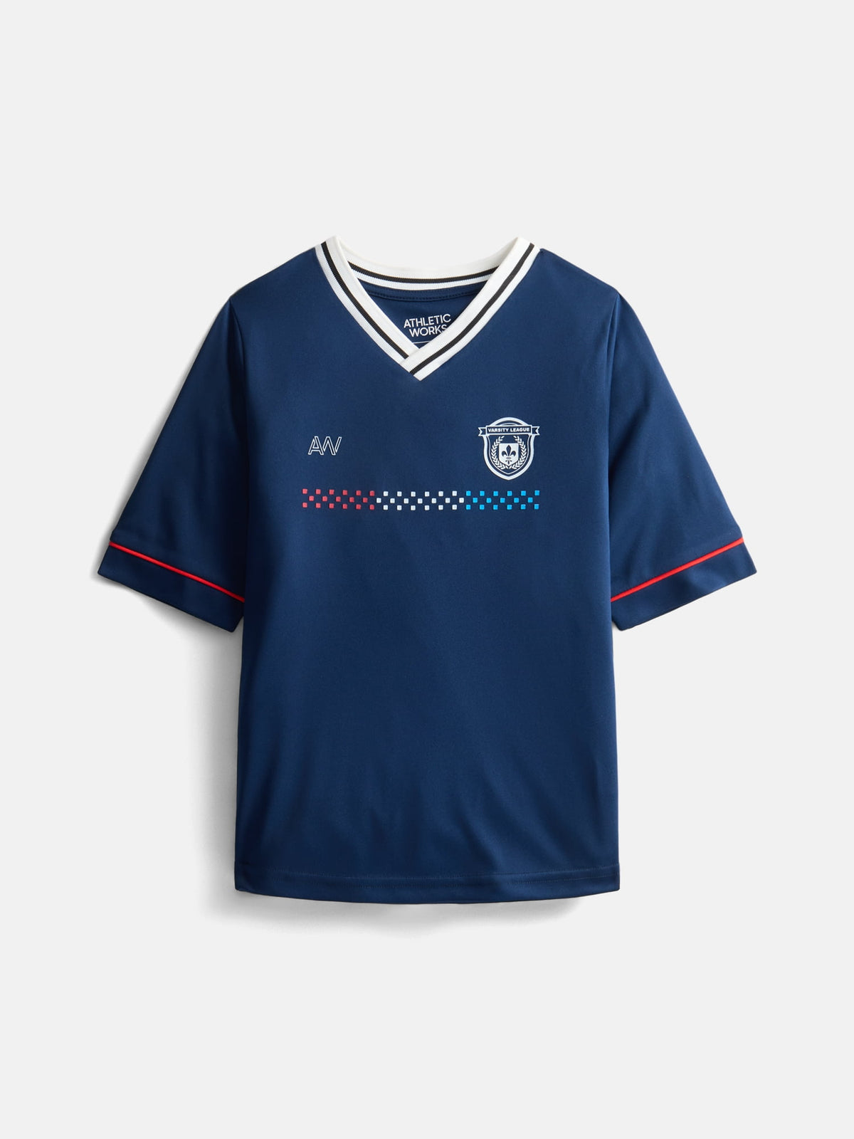 Athletic Works Boys Soccer Jersey Top with Short Sleeves, Sizes 4-18