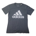 Adidas Ladies Short Sleeve Graphic Print Crewneck Active T-Shirt, IM2786 (Dark Grey Heather, XS)