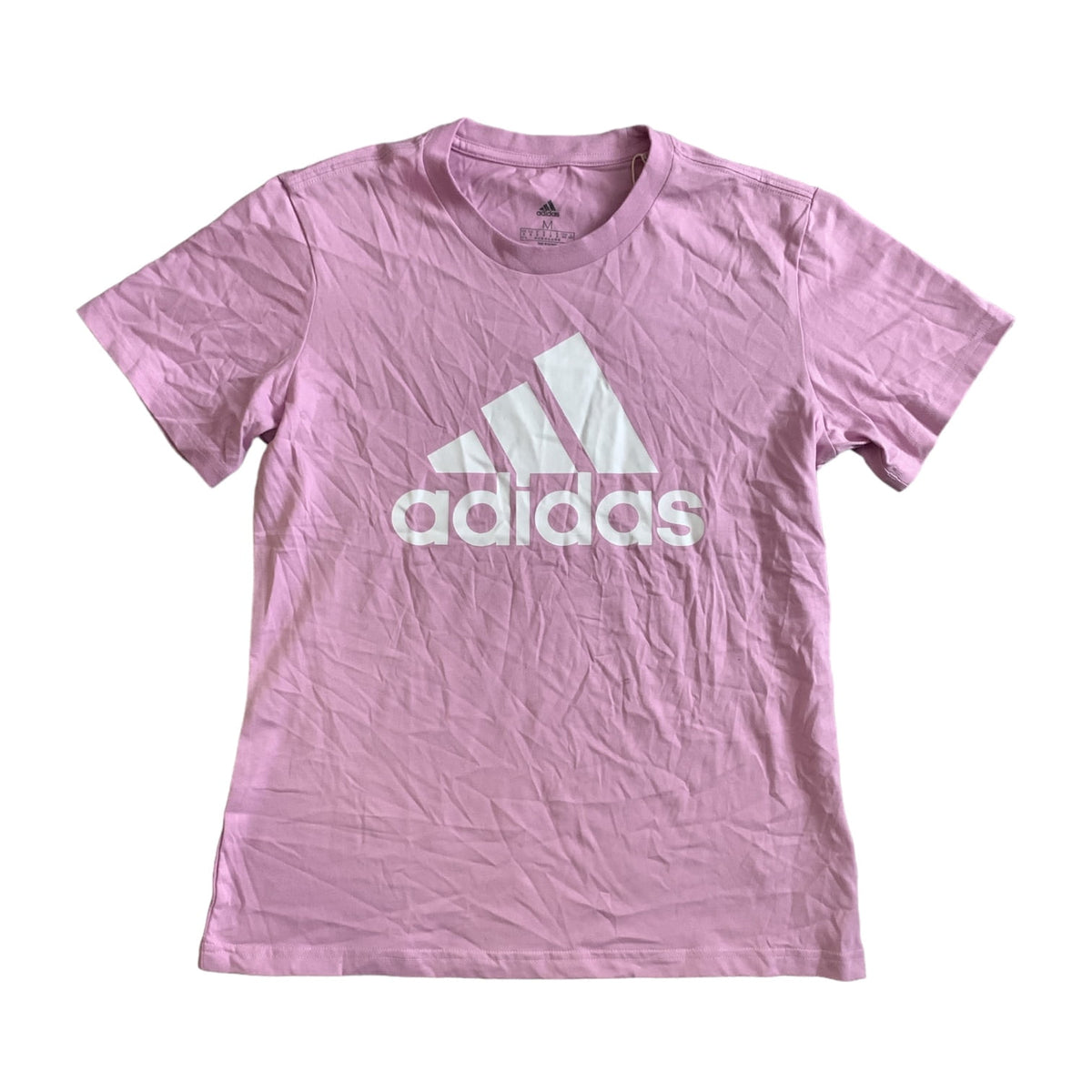Adidas Ladies Short Sleeve Graphic Print Crewneck Active T-Shirt, IM2786 (Dark Grey Heather, XS)