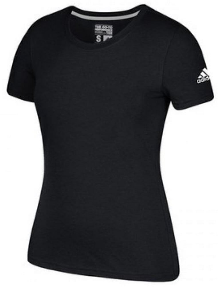 Adidas Women's Go-to Performance Short Sleeve Crew Athletic Tee Top (Black, 2XL)