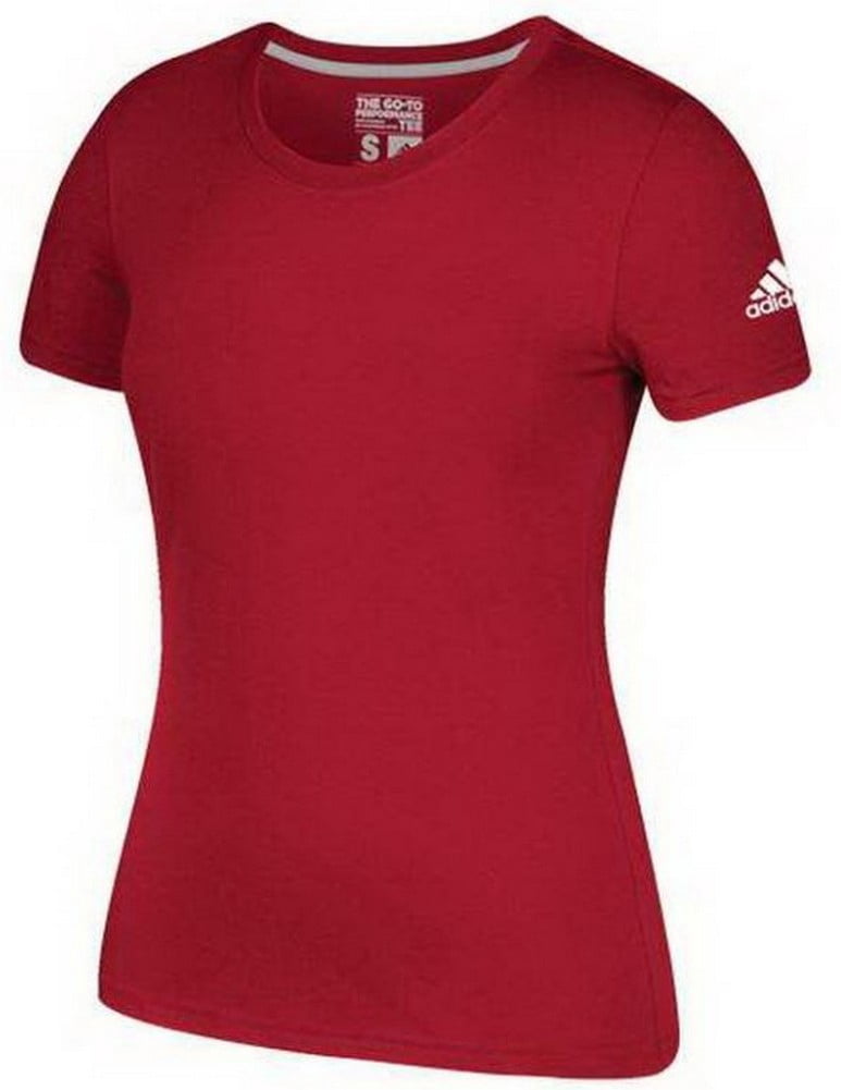 Adidas Women's Go-to Performance Short Sleeve Crew Athletic Tee Top (Black, 2XL)