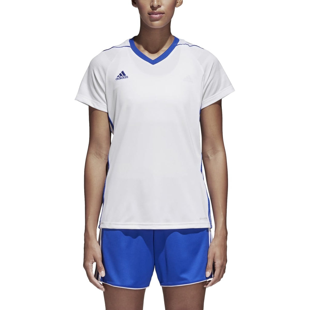 Adidas Women's Tiro 17 Jersey Tee White BJ9093 – Lightweight Athletic Training Shirt with Climalite Fabric for Soccer, Running, and Activewear