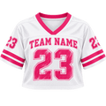 Lotusprint LLC Personalized Bold Crop Top Football Jersey, Custom Team Number Women Jersey