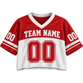 Lotusprint LLC Personalized Classic Crop Top Football Jersey, Custom Team Number Women Tee