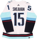 Seattle Kraken Riley Sheahan Autographed White Adidas Authentic Jersey Size 54 With Inaugural Season Patch Fanatics Holo 235591
