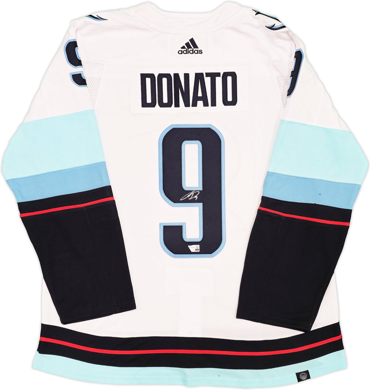 Seattle Kraken Ryan Donato Autographed White Adidas Authentic Jersey Size 54 With Inaugural Season Patch Fanatics Holo 235572