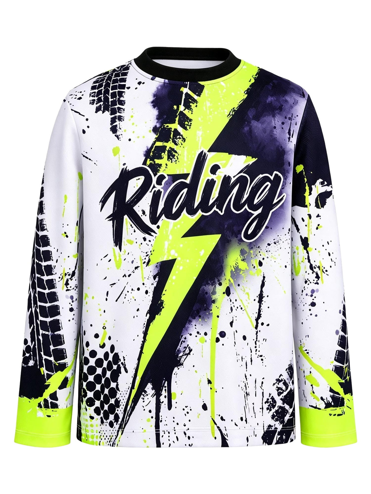 SiiRoh Kids Boys Biking Cycling Top Gymnastic Jerseys Letter Printed T-shirt Long Sleeve Biking Motorcycle Moisture-wicking Top Blue 14
