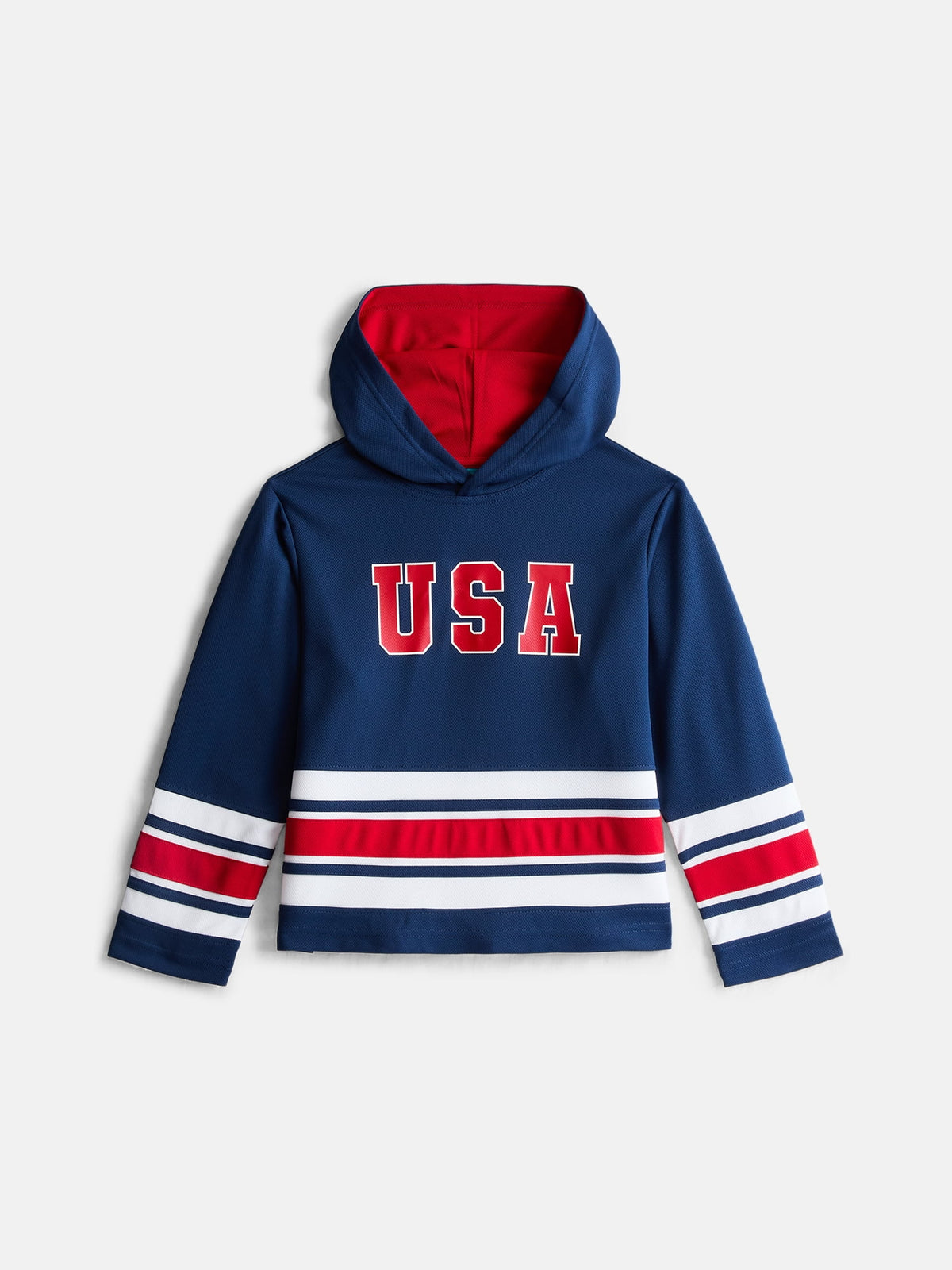 Wonder Nation Boys Hooded Hockey Jersey with Long Sleeves, Sizes 4-18