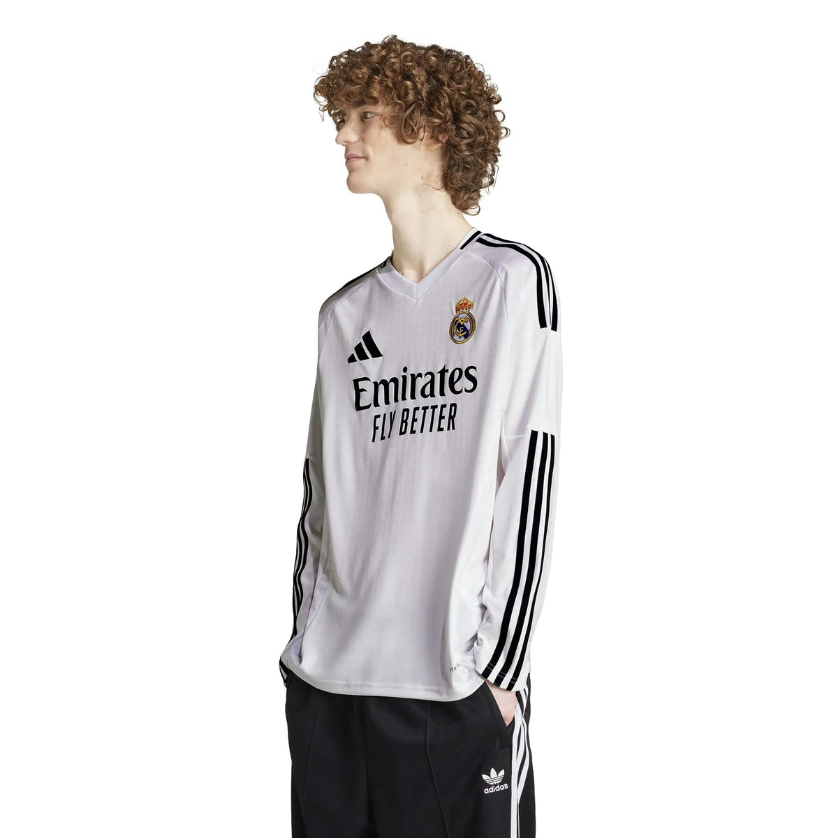 adidas 2024-25 Real Madrid Men's Stadium Home Long-Sleeve Jersey