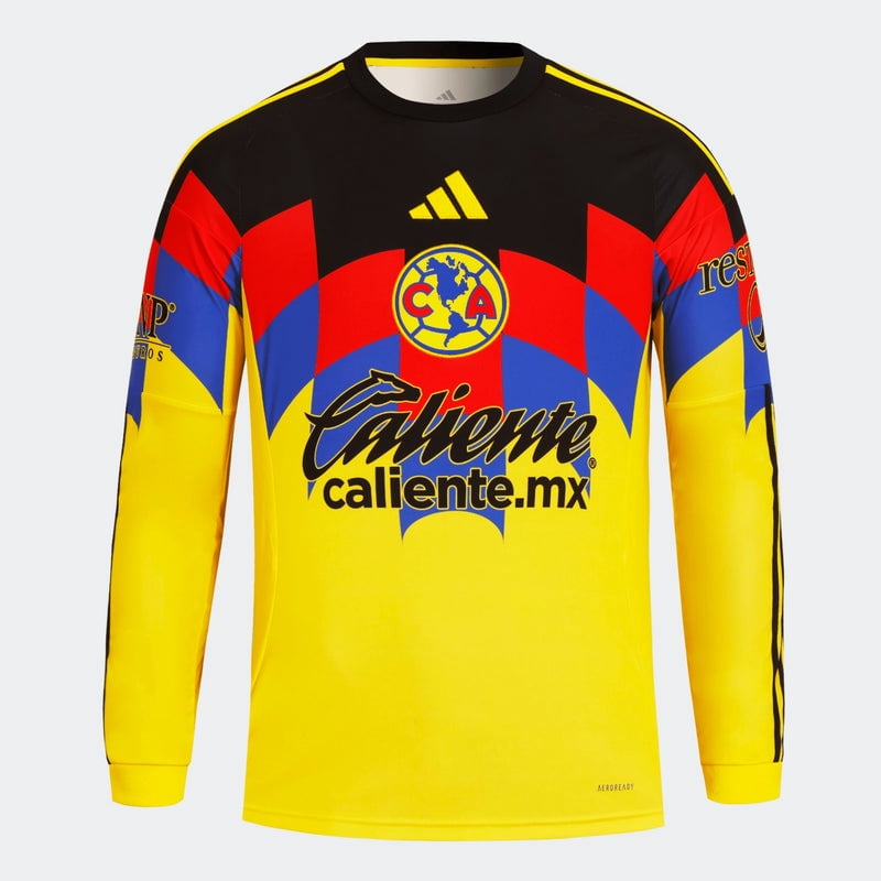 adidas Club America Home Men's L/S Stadium Jersey 25/26 (US, Alpha, Medium, Regular, Regular, Yellow)