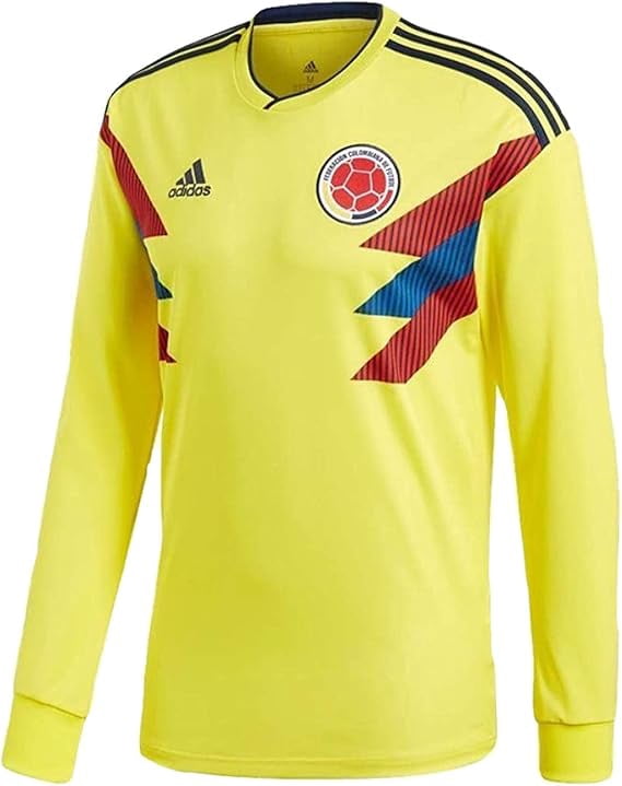 adidas Colombia Home Stadium Men's L/S World Cup Soccer Jersey 2018