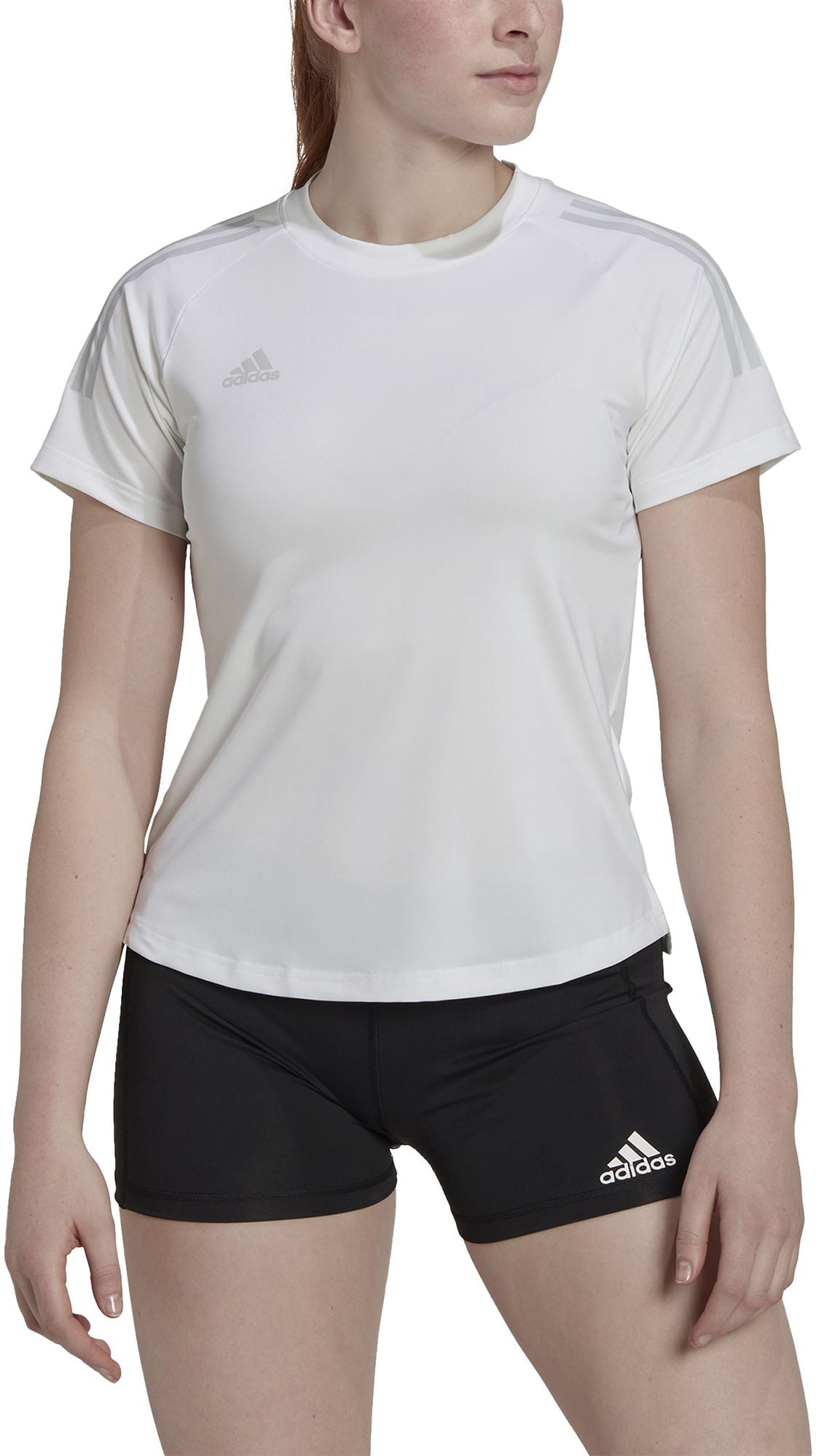 adidas HI LO Short Sleeve Volleyball Jersey (Team Light Grey/White, XS)