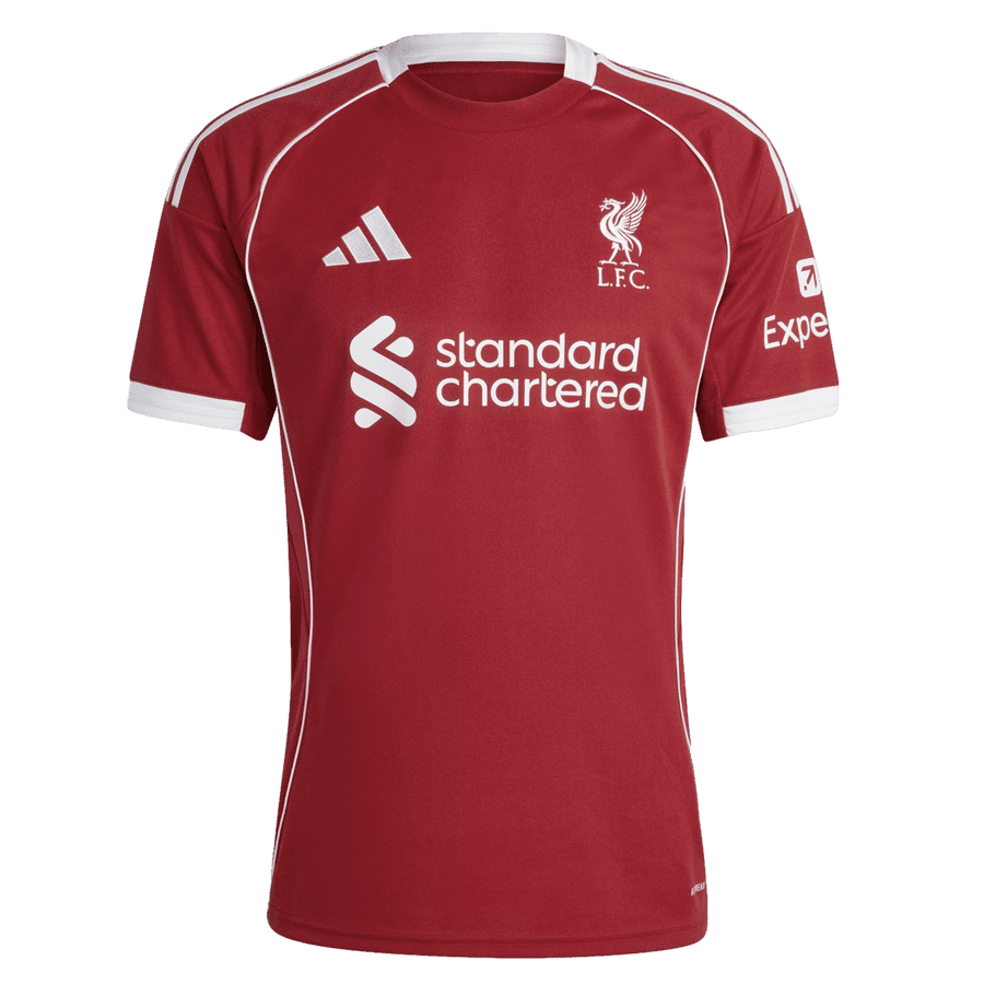 adidas Liverpool FC 25/26 Men's Home Jersey (US, Alpha, Small, Regular, Regular, Strawberry Red)