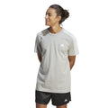 adidas Men's Essentials Single Jersey 3-Stripes T-Shirt, Medium Grey Heather/White
