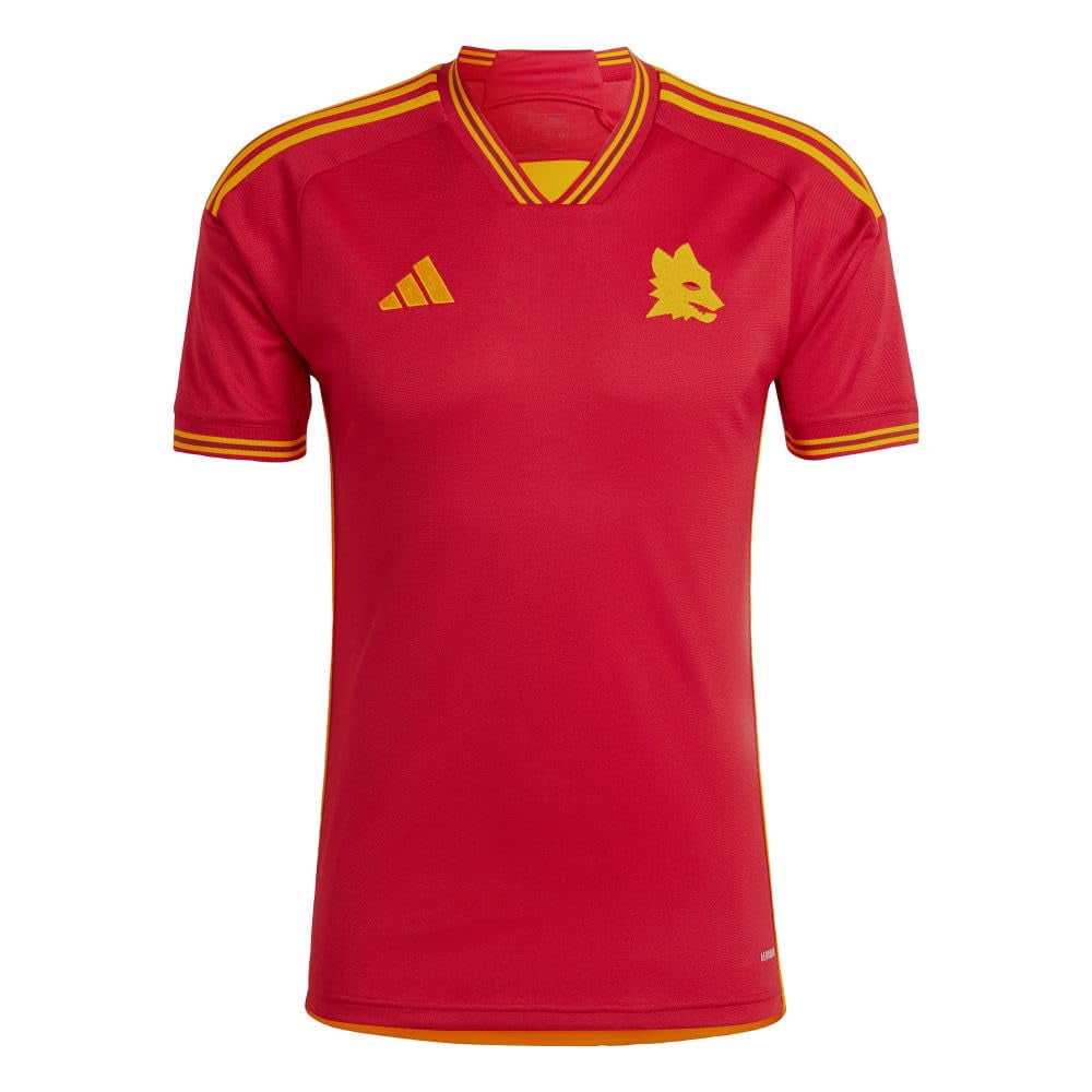 adidas Men's Soccer Roma 23/24 Home Jersey - Minimalist Design, AEROREADY Moisture-Wicking, Recycled Materials (as1, Alpha, m, Regular, Regular) Red
