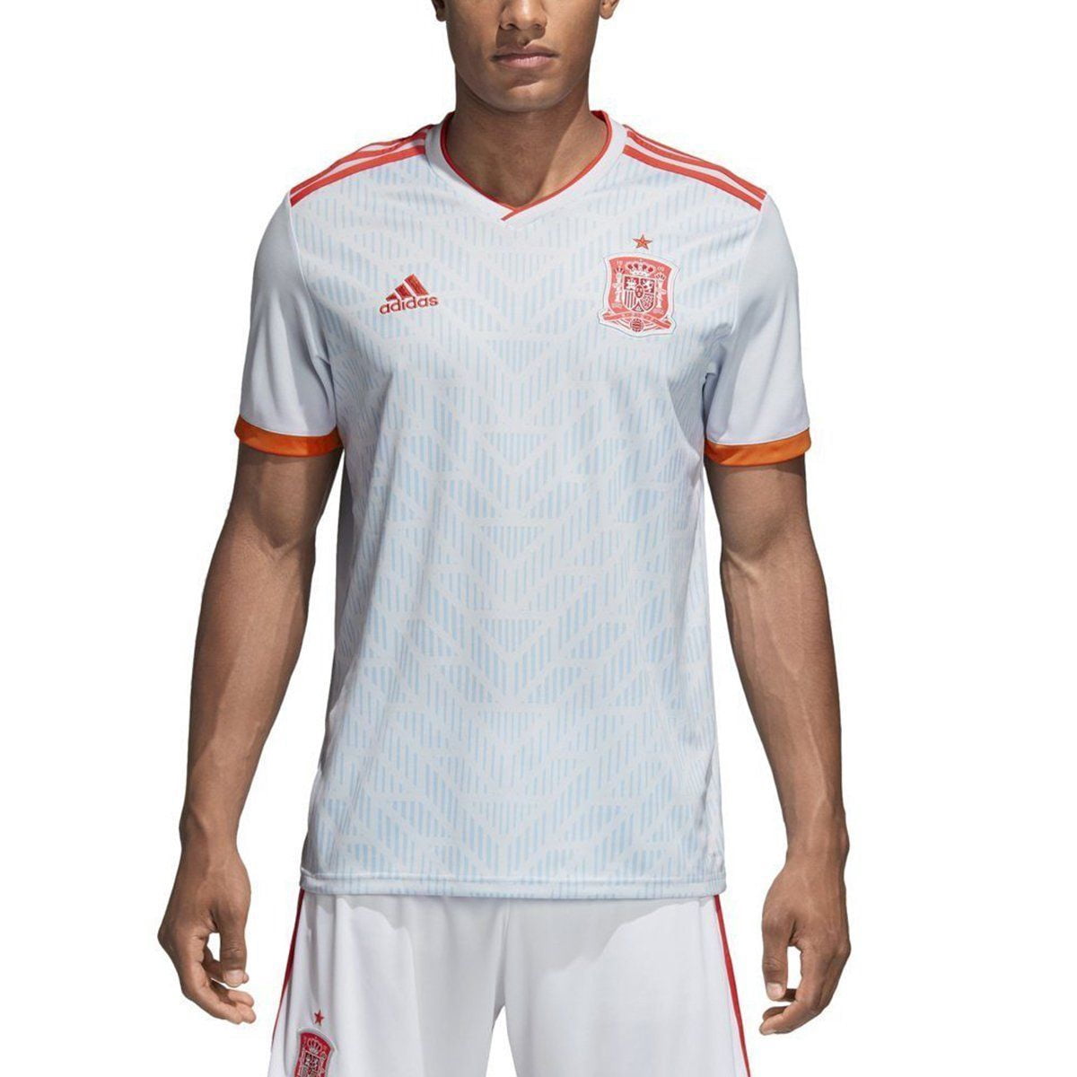 adidas Men's 2018 Spain Away Jersey White/Halo Blue/Bright Red