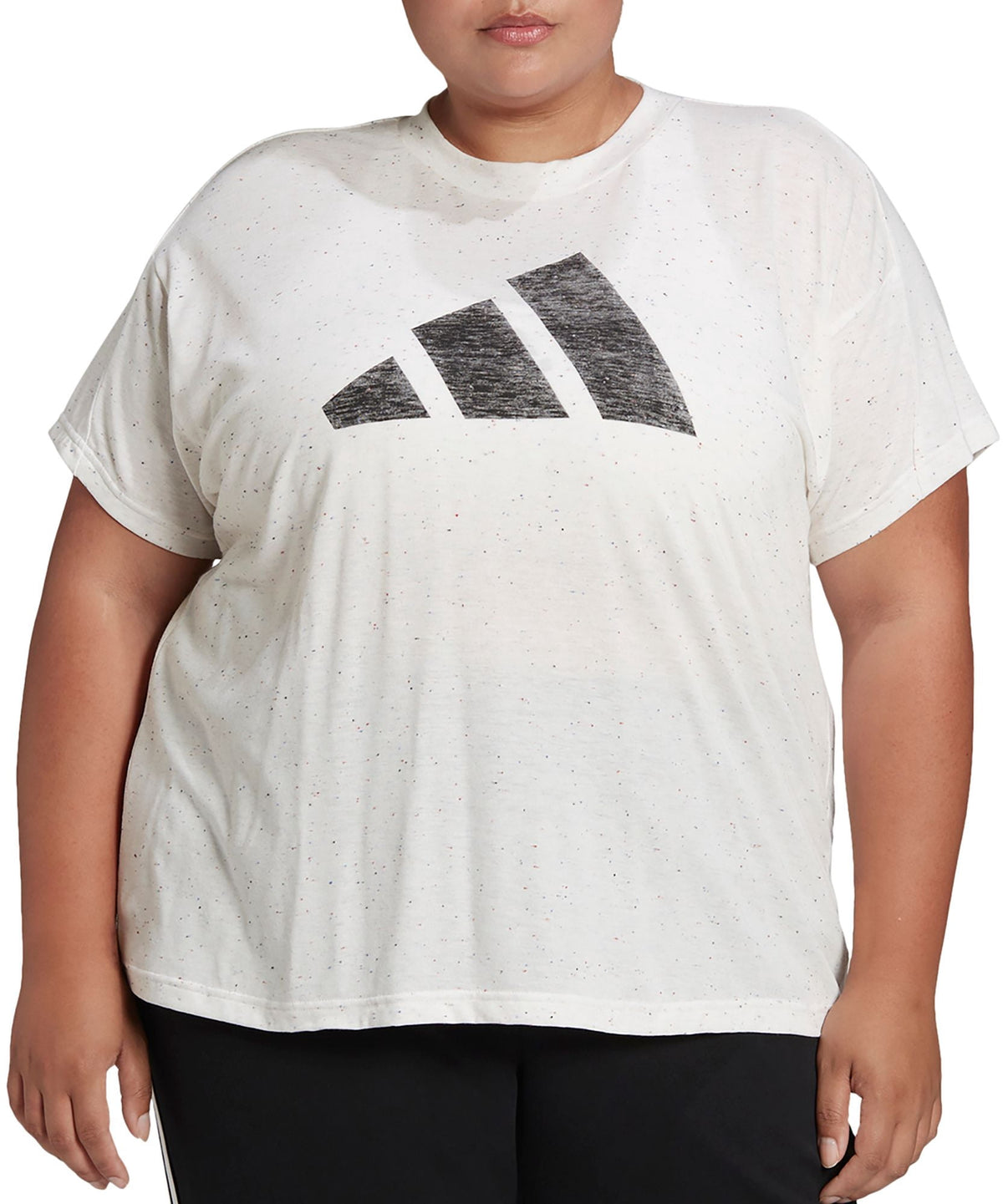 adidas Originals Women's Sportswear Future Icons Winners 3.0 T-Shirt (Plus Size) (White Melange, 1X)
