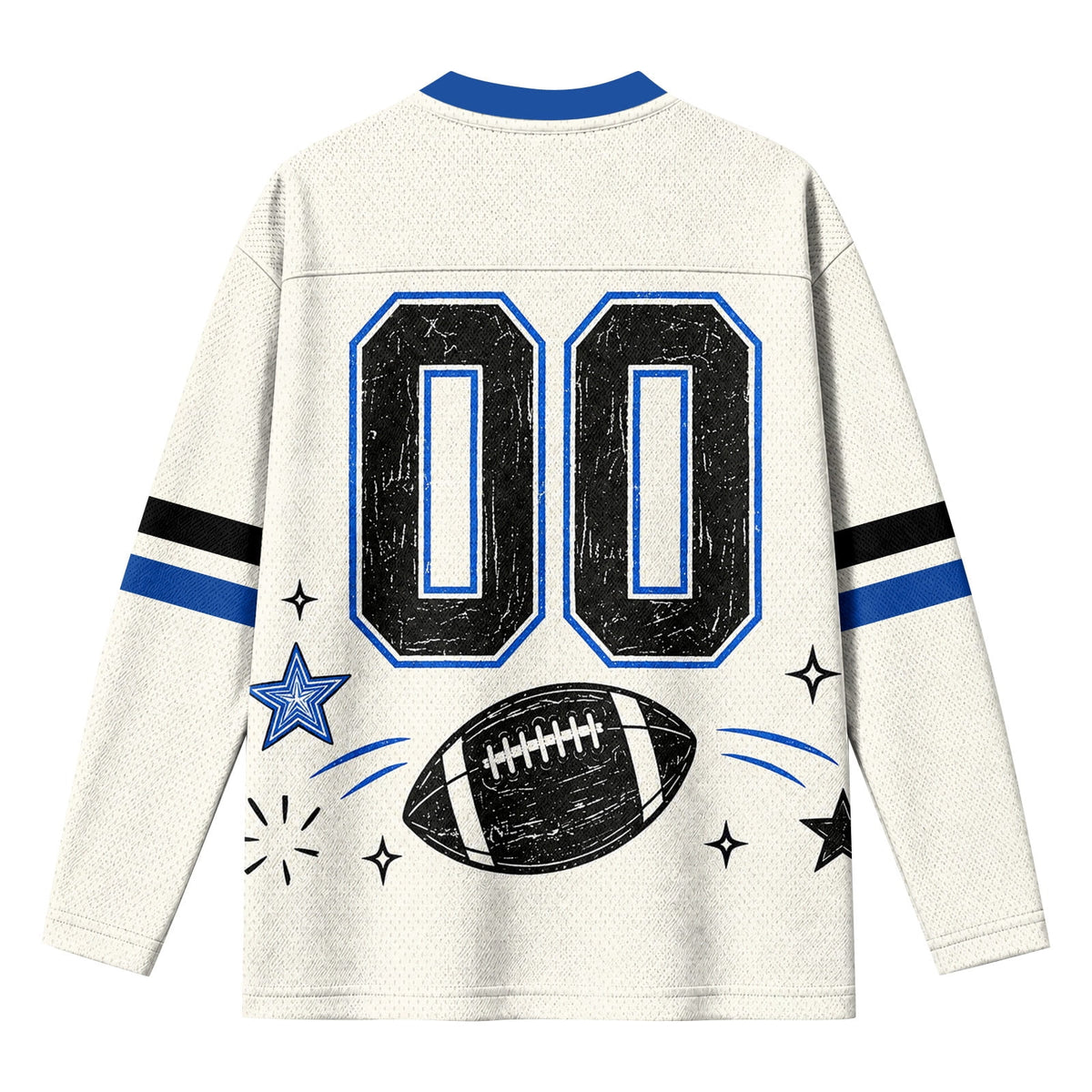 Football Shirts for Women Long Sleeve V Neck Vintage Game Day Graphic Sports Mesh Jersey Beige XL