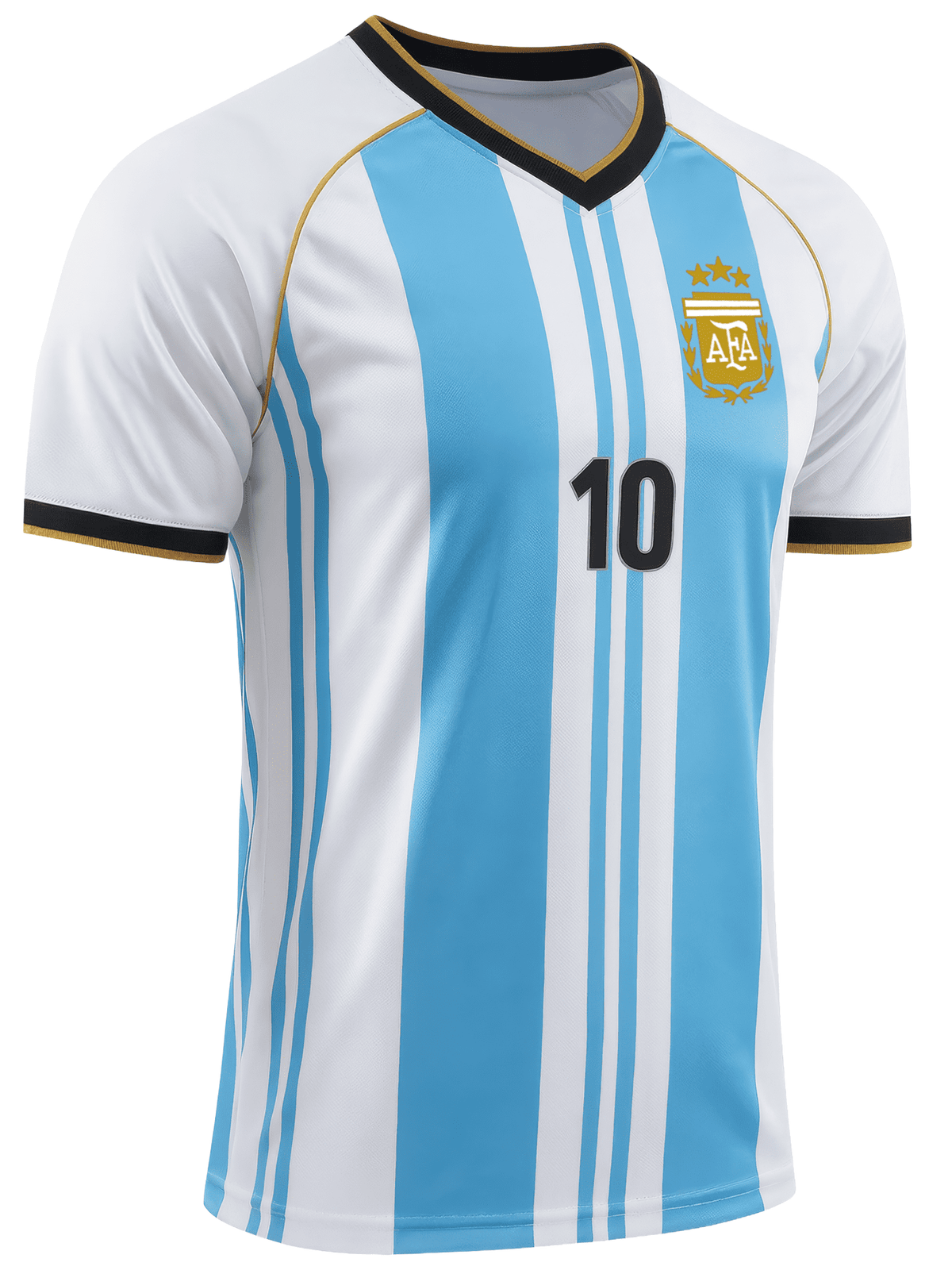 Icon Sports Messi #10 Argentina Jersey, Sky/White, 100% Polyester, YXS-XXL