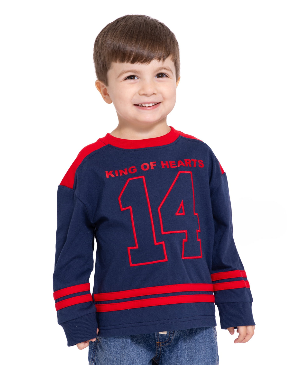 Wonder Nation Toddler Boys' Graphic Hockey Jersey with Long Sleeves, Sizes 12M-5T