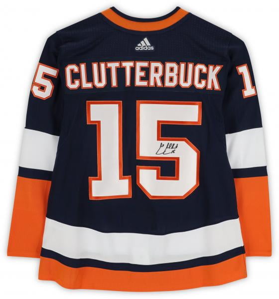 Cal Clutterbuck Navy New York Islanders Autographed adidas 2020 Reverse Retro Jersey