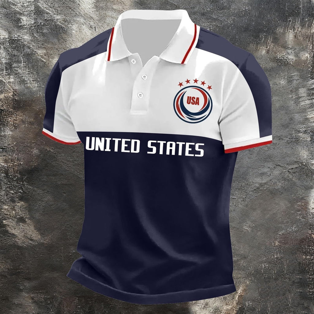 2026 Usa Soccer Mens Polo Shirts Short Sleeve Casual Collared Pullover Summer Tops Soccer Shirt for Men Indoor Outdoor Activities Daily Wear