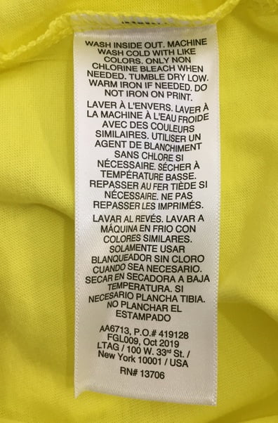 ADIDAS Big Boys 3 Stripes Graphic Logo Jersey T Shirt Yellow/White style AA6713 Sz Large