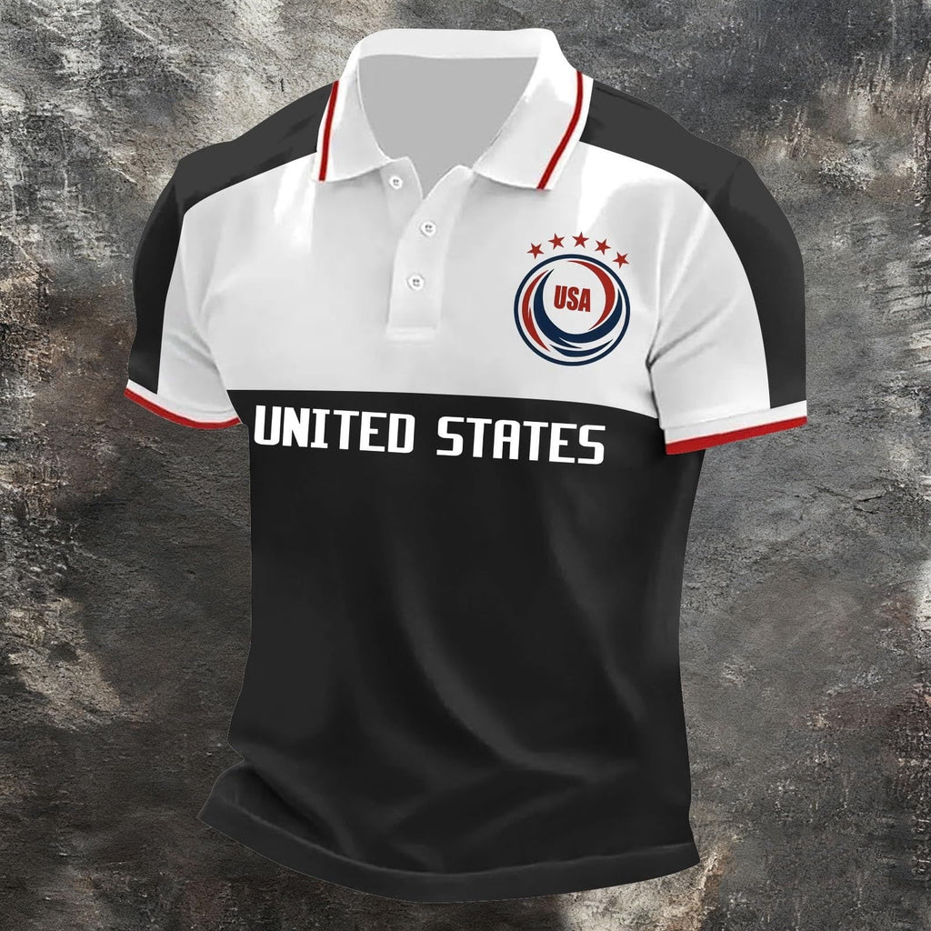 2026 Usa Soccer Mens Polo Shirts Short Sleeve Casual Collared Pullover Summer Tops Soccer Shirt for Men Indoor Outdoor Activities Daily Wear