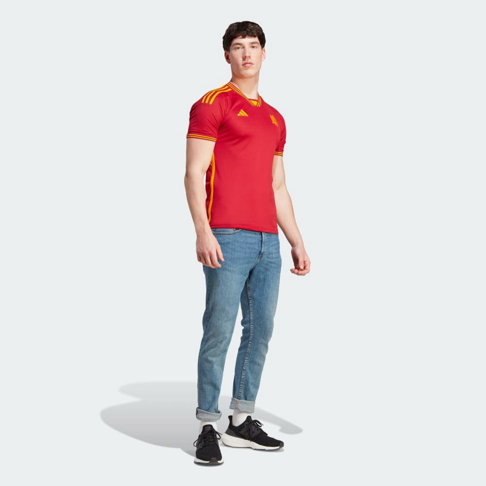 adidas Men's Soccer Roma 23/24 Home Jersey - Minimalist Design, AEROREADY Moisture-Wicking, Recycled Materials (as1, Alpha, m, Regular, Regular) Red