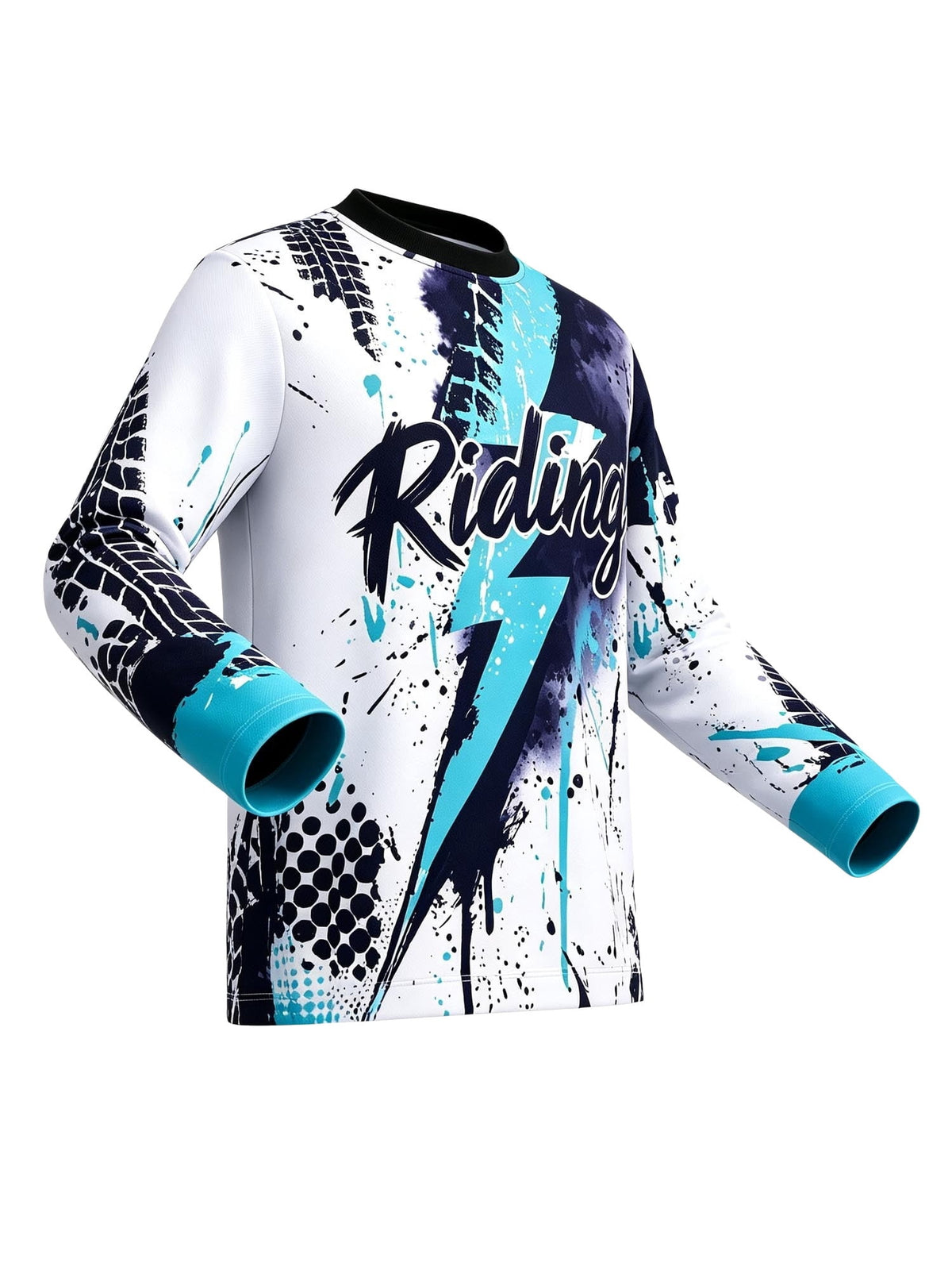 SiiRoh Kids Boys Biking Cycling Top Gymnastic Jerseys Letter Printed T-shirt Long Sleeve Biking Motorcycle Moisture-wicking Top Blue 14